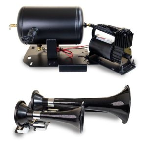 Chevrolet Silverado Onboard Air System with Horns - Kleinn Air Horns - Model 220 Dual Train Horn - `07-`18